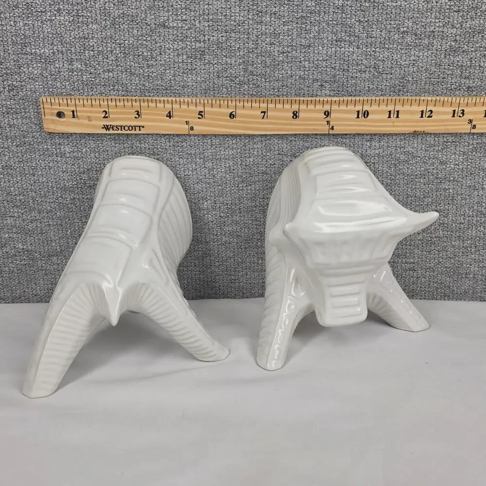 JONATHAN ADLER TAURUS BULL CERAMIC STATUE BOOKENDS – DISCONTINUED – MCM – RARE